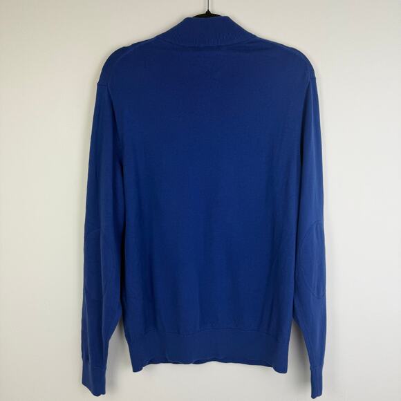NWT Cutter & Buck Mens Buffalo Bills Quarter-Zip Long Sleeve Blue Sweater Medium - Picture 2 of 9